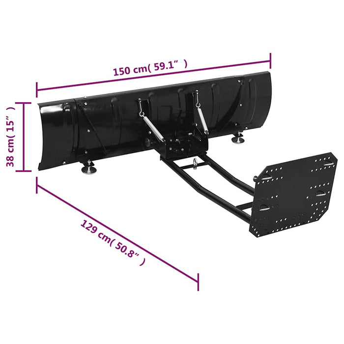 Spazzaneve per ATV 150x38 cm Nero cod mxl 43085