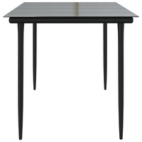 Tavolo Pranzo Giardino Nero 160x80x74 Acciaio e Vetro Temperato cod mxl 34202
