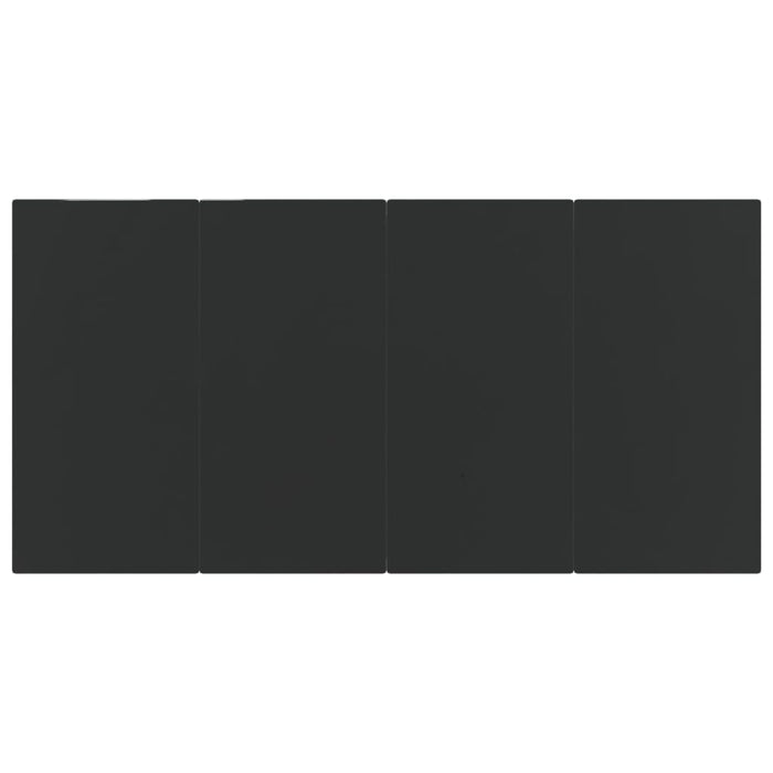 Tavolo Pranzo Giardino Nero 160x80x74 Acciaio e Vetro Temperato 319279