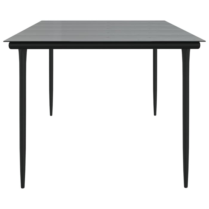 Tavolo Pranzo Giardino Nero200x100x74 Acciaio e Vetro Temperato 319280