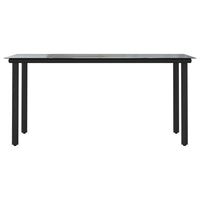 Tavolo Pranzo Giardino Nero 160x80x74 Acciaio e Vetro Temperato cod mxl 34490