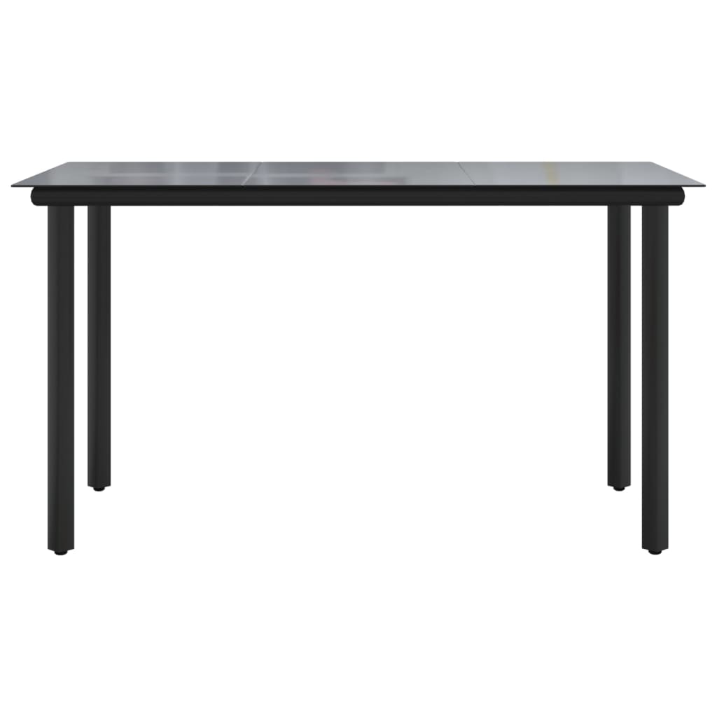 Tavolo Pranzo Giardino Nero200x100x74 Acciaio e Vetro Temperato 319284