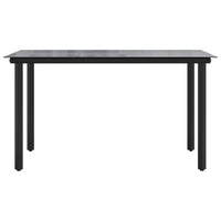 Tavolo Pranzo Giardino Nero200x100x74 Acciaio e Vetro Temperato 319284