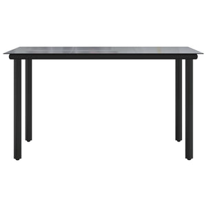 Tavolo Pranzo Giardino Nero200x100x74 Acciaio e Vetro Temperato 319284