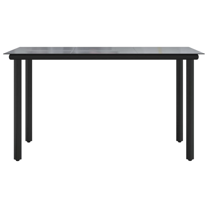 Tavolo Pranzo Giardino Nero200x100x74 Acciaio e Vetro Temperato 319284