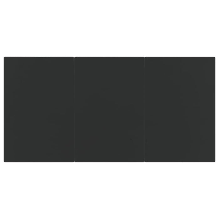 Tavolo Pranzo Giardino Nero200x100x74 Acciaio e Vetro Temperato 319284