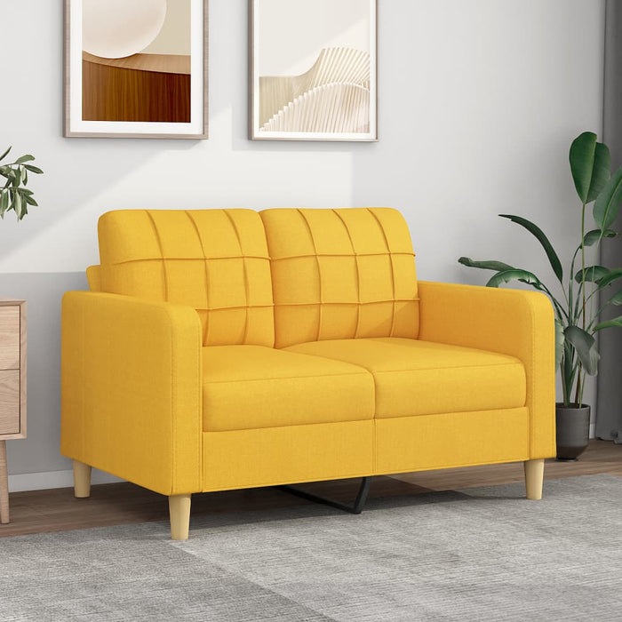 Divano a 2 Posti Giallo Chiaro 120 cm in Tessuto cod mxl 28107