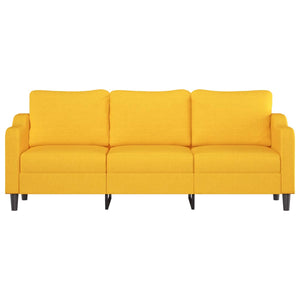 Divano a 3 Posti Giallo 210 cm in Tessuto
