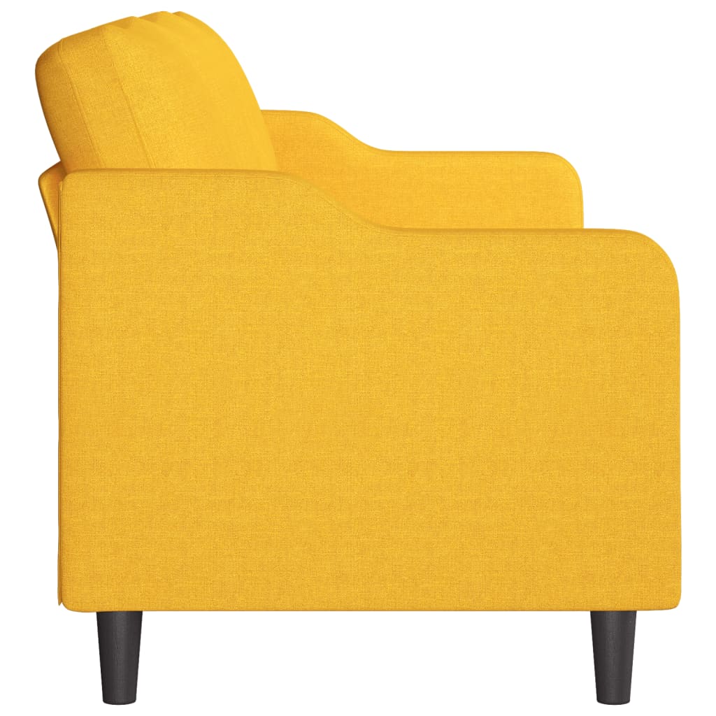 Divano a 3 Posti Giallo 210 cm in Tessuto