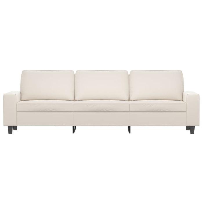 Divano a 3 Posti Beige 210 cm in Tessuto Microfibra 348998