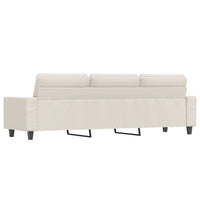 Divano a 3 Posti Beige 210 cm in Tessuto Microfibra 348998