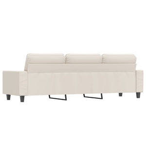 Divano a 3 Posti Beige 210 cm in Tessuto Microfibra 348998