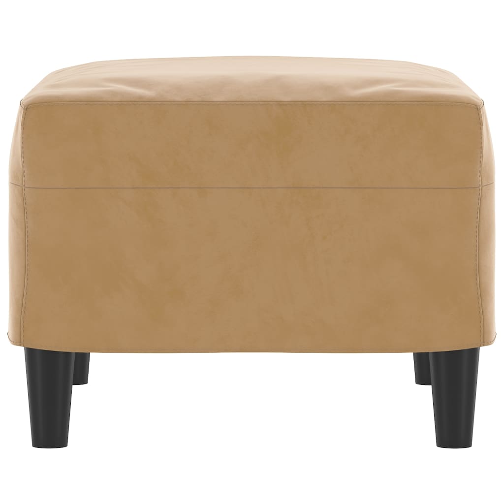 Poggiapiedi Marrone 60x50x41 cm in Velluto cod mxl 71292