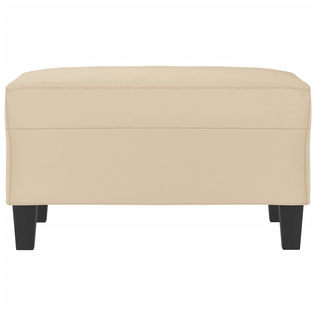 Poggiapiedi Crema 70x55x41 cm in Tessuto Microfibra