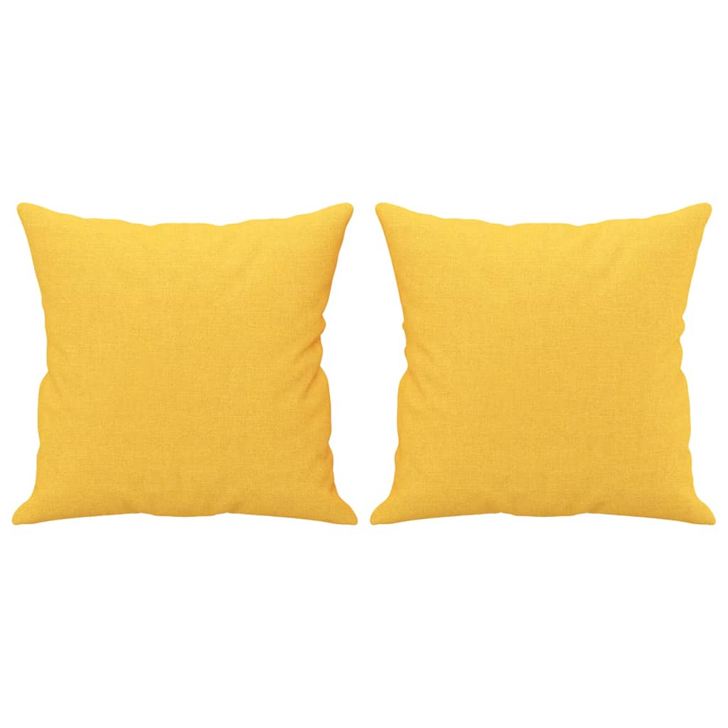 Cuscini Decorativi 2 pz Giallo Chiaro 40x40 cm in Tessuto 349476