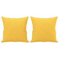 Cuscini Decorativi 2 pz Giallo Chiaro 40x40 cm in Tessuto 349476