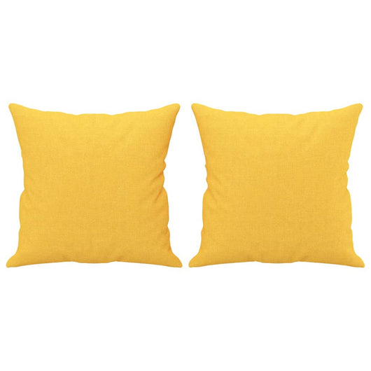Cuscini Decorativi 2 pz Giallo Chiaro 40x40 cm in Tessuto 349476