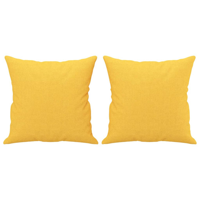 Cuscini Decorativi 2 pz Giallo Chiaro 40x40 cm in Tessuto 349476