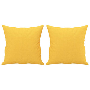 Cuscini Decorativi 2 pz Giallo Chiaro 40x40 cm in Tessuto cod mxl 46384