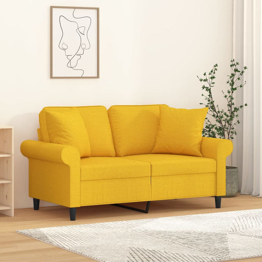 Cuscini Decorativi 2 pz Giallo Chiaro 40x40 cm in Tessuto 349476