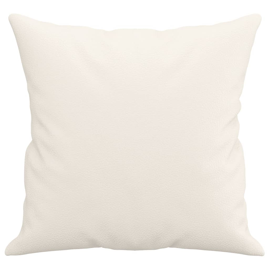Cuscini Decorativi 2pz Crema 40x40 cm in Similpelle 349480