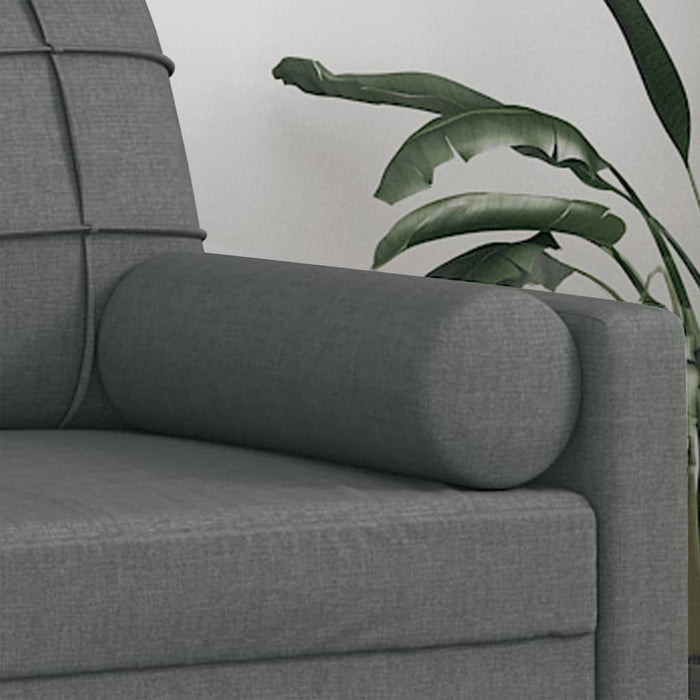 Cuscini Decorativi 2 pz Grigio Scuro Ã˜15x50 cm in Tessuto