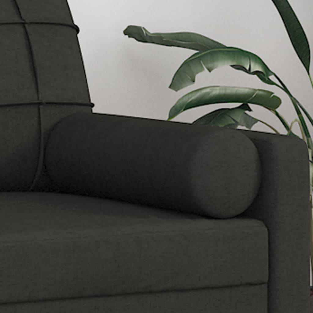 Cuscini Decorativi 2 pz Nero Ã˜15x50 cm in Tessuto