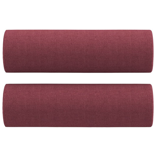 Cuscini Decorativi 2 pz Rosso Vino Ã˜15x50 cm in Tessuto cod mxl 42962