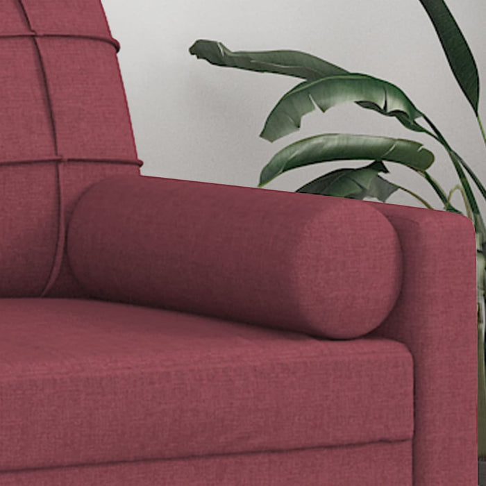 Cuscini Decorativi 2 pz Rosso Vino Ã˜15x50 cm in Tessuto cod mxl 42962