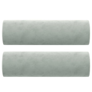 Cuscini Decorativi 2 pz Grigio Chiaro Ã˜15x50 cm in Velluto cod mxl 42912