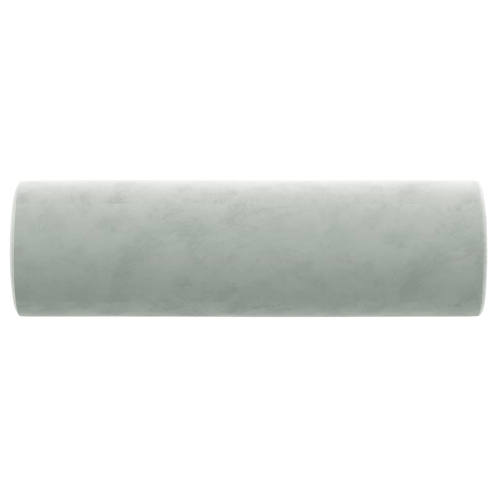 Cuscini Decorativi 2 pz Grigio Chiaro Ã˜15x50 cm in Velluto cod mxl 42912