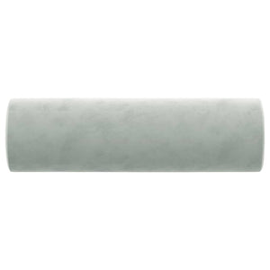 Cuscini Decorativi 2 pz Grigio Chiaro Ø15x50 cm in Velluto 349509