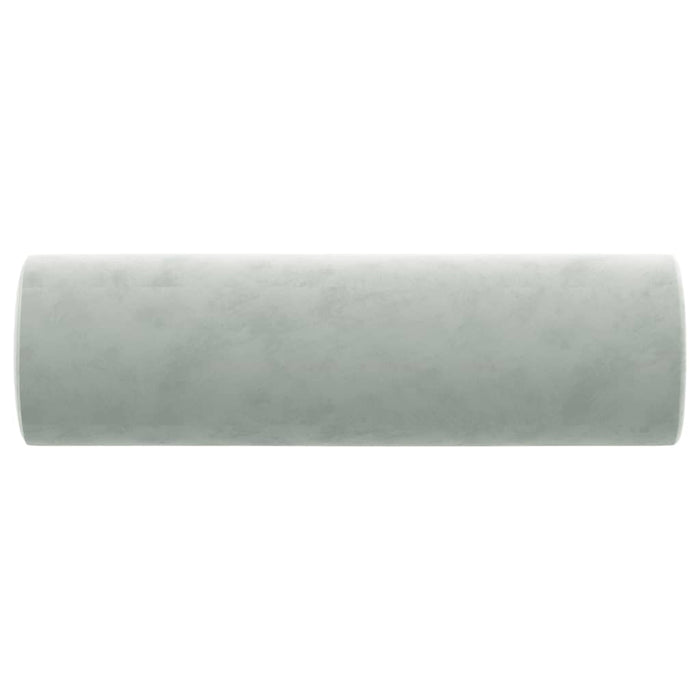 Cuscini Decorativi 2 pz Grigio Chiaro Ø15x50 cm in Velluto 349509