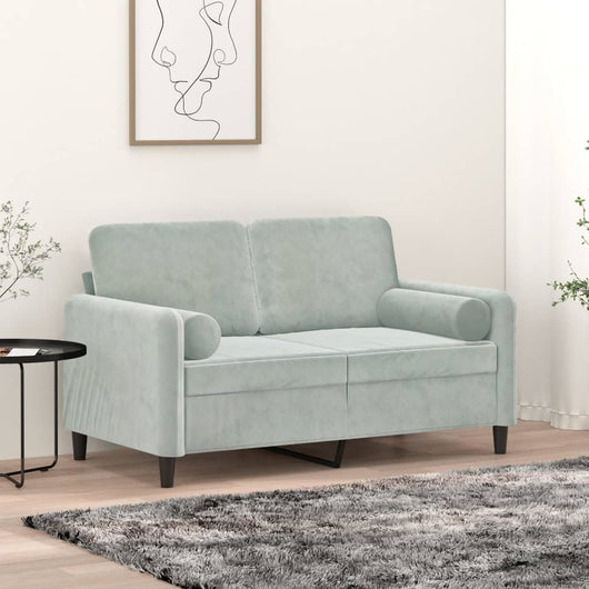 Cuscini Decorativi 2 pz Grigio Chiaro Ã˜15x50 cm in Velluto cod mxl 42912