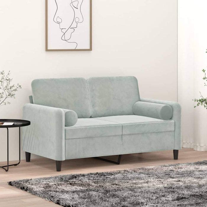 Cuscini Decorativi 2 pz Grigio Chiaro Ã˜15x50 cm in Velluto cod mxl 42912