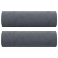 Cuscini Decorativi 2 pz Grigio Scuro Ã˜15x50 cm in Velluto cod mxl 78703