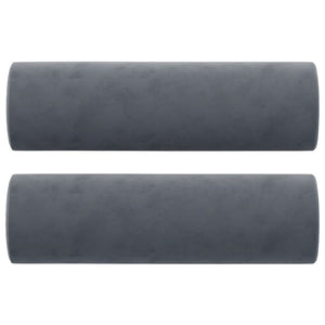 Cuscini Decorativi 2 pz Grigio Scuro Ã˜15x50 cm in Velluto cod mxl 78703