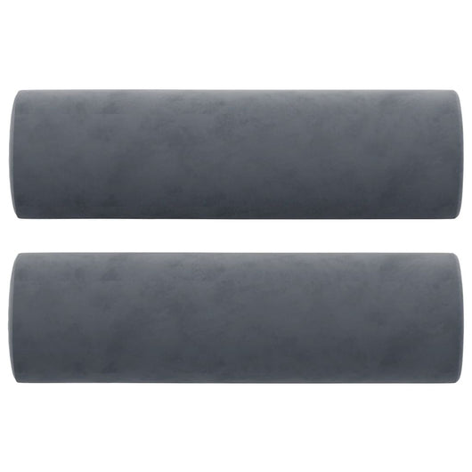 Cuscini Decorativi 2 pz Grigio Scuro Ã˜15x50 cm in Velluto cod mxl 78703