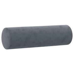 Cuscini Decorativi 2 pz Grigio Scuro Ã˜15x50 cm in Velluto cod mxl 78703
