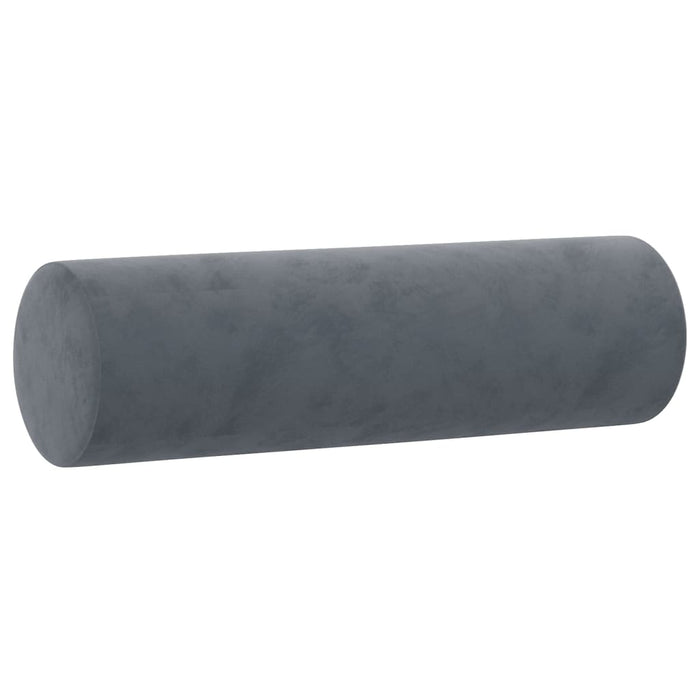 Cuscini Decorativi 2 pz Grigio Scuro Ã˜15x50 cm in Velluto cod mxl 78703