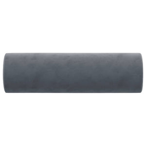 Cuscini Decorativi 2 pz Grigio Scuro Ã˜15x50 cm in Velluto cod mxl 78703