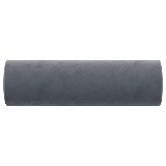 Cuscini Decorativi 2 pz Grigio Scuro Ã˜15x50 cm in Velluto cod mxl 78703
