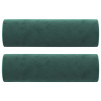 Cuscini Decorativi 2 pz Verde Scuro Ã˜15x50 cm in Velluto