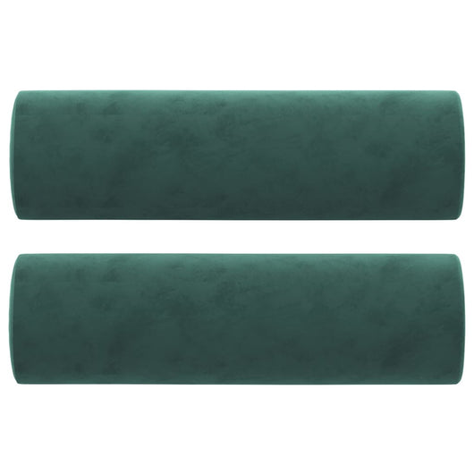 Cuscini Decorativi 2 pz Verde Scuro Ã˜15x50 cm in Velluto