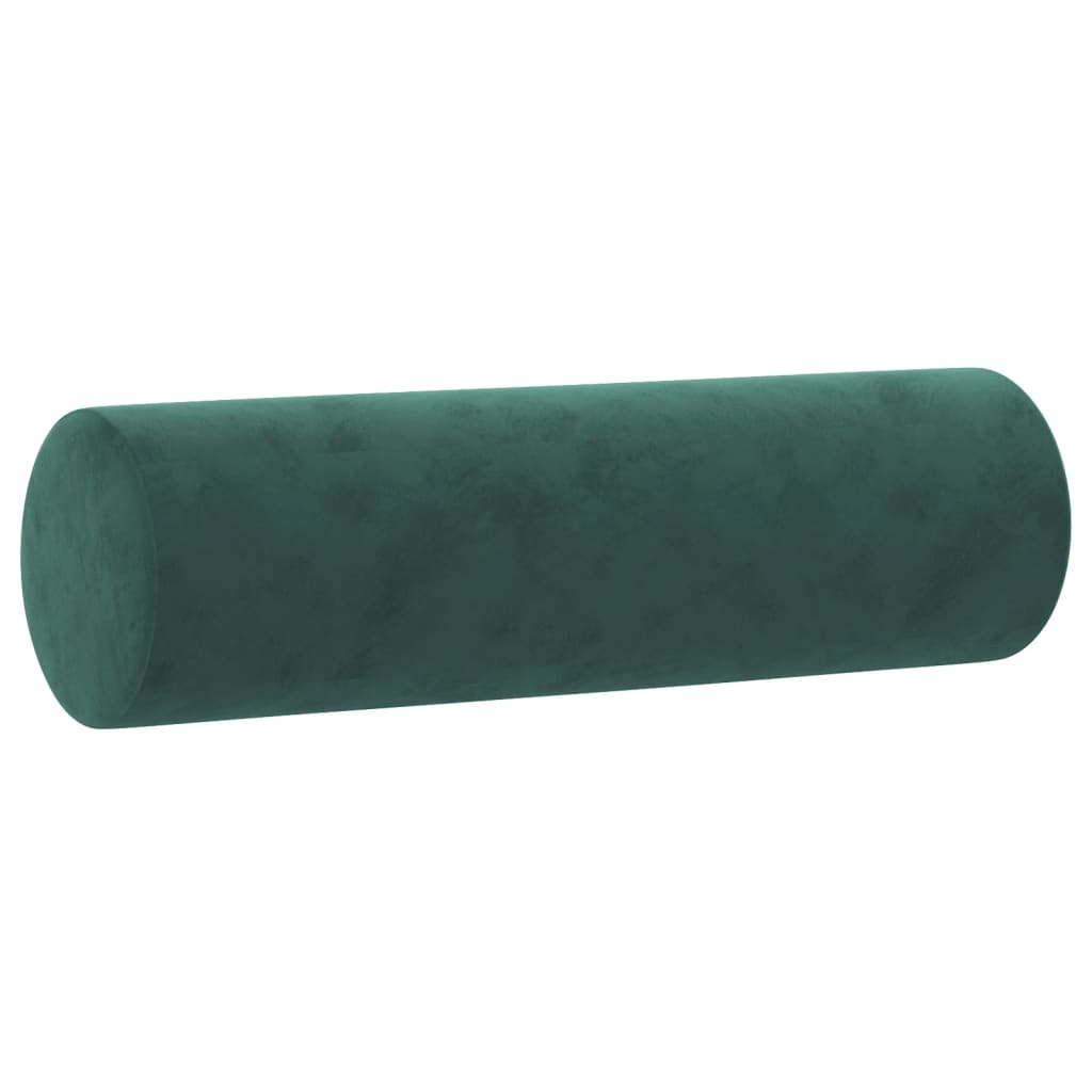 Cuscini Decorativi 2 pz Verde Scuro Ã˜15x50 cm in Velluto