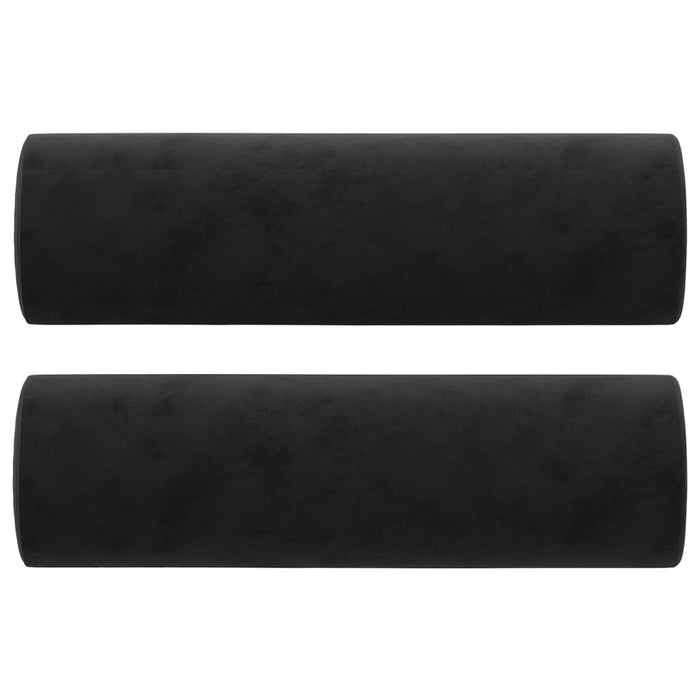 Cuscini Decorativi 2 pz Nero Ã˜15x50 cm in Vellutocod mxl 126529