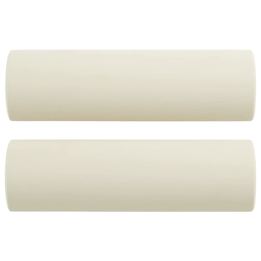 Cuscini Decorativi 2 pz Crema Ø15x50 cm in Velluto 349517