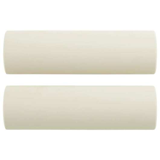 Cuscini Decorativi 2 pz Crema Ø15x50 cm in Velluto 349517