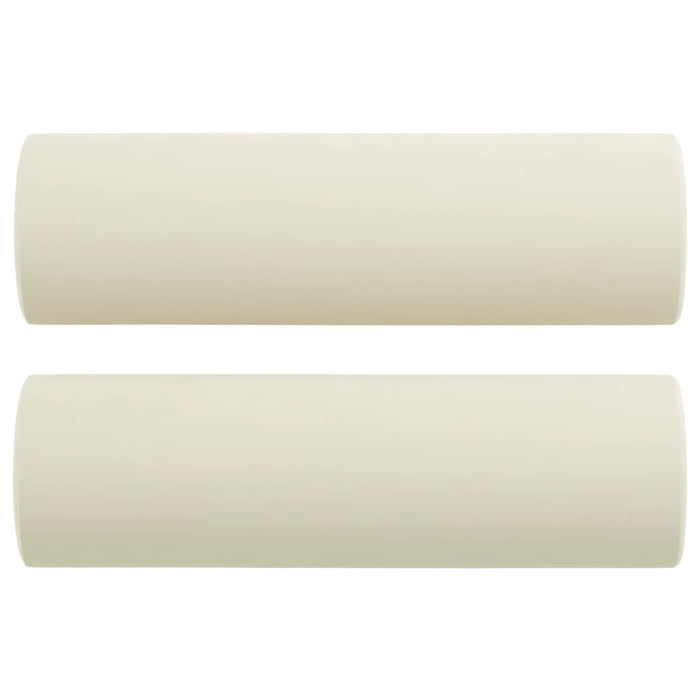 Cuscini Decorativi 2 pz Crema Ø15x50 cm in Velluto