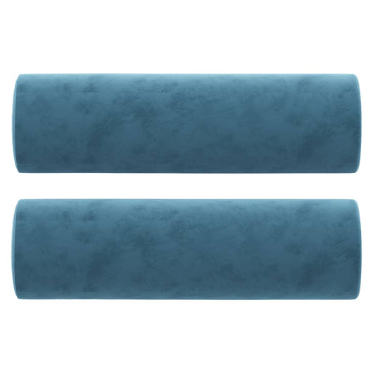 Cuscini Decorativi 2 pz Blu Ã˜15x50 cm in Velluto cod mxl 46154
